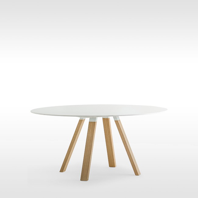 Pedrali tafel Arki Table Wood Compact Round White door Pedrali R&D