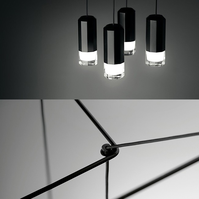 Vibia hanglamp Wireflow Suspension 4 LED met diffuser door Arik Levy