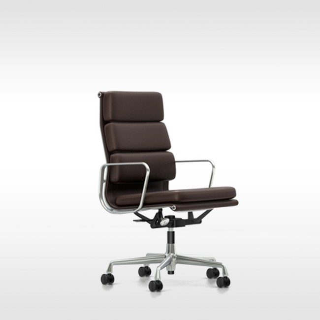 Vitra bureaustoel Soft Pad Chair EA 219 Leder L20 door Charles & Ray Eames