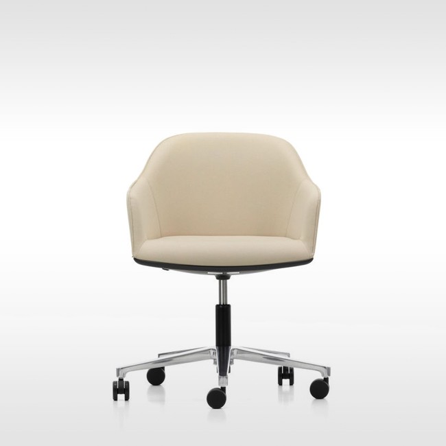 Vitra bureaustoel Softshell Chair gepolijst onderstel door Ronan & Erwan Bouroullec