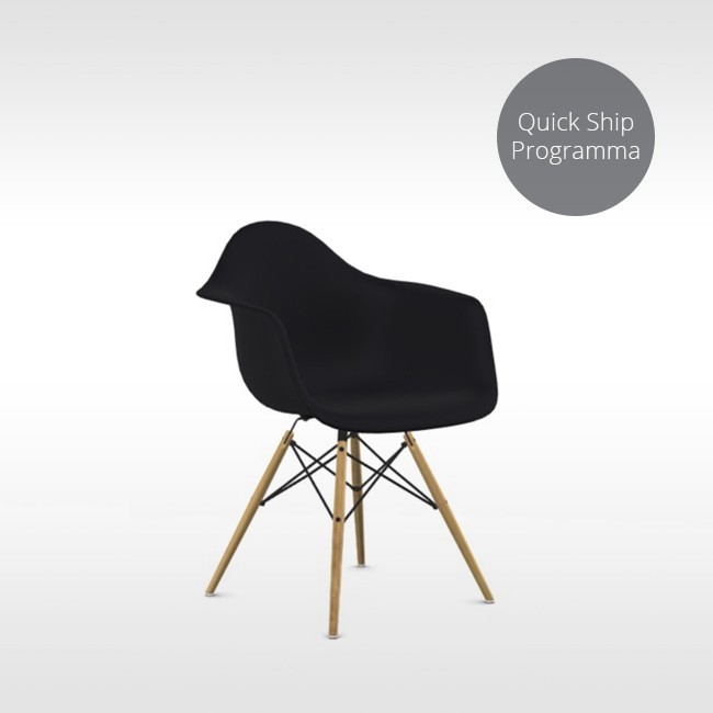 Vitra stoel Eames Plastic Armchair DAW Quick Ship Programma (Houten onderstel) door Charles & Ray Eames
