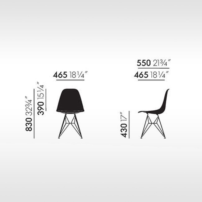 Vitra stoel Eames Plastic Chair DSR Quick Ship Programma door Charles & Ray Eames