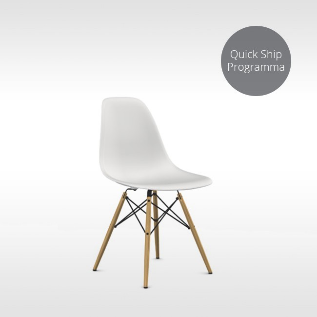 Vitra stoel Eames Plastic Side Chair DSW Quick Ship Programma (Houten onderstel) door Charles & Ray Eames