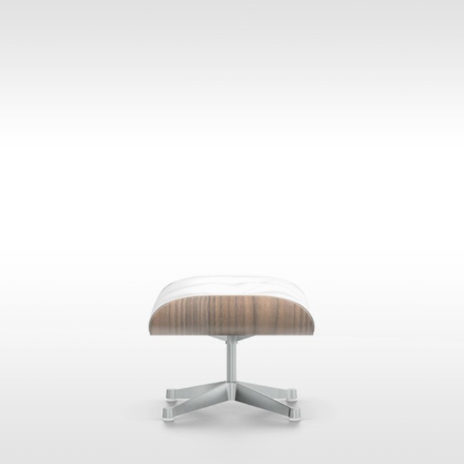 Vitra voetenbank Eames Lounge Chair Ottoman wit gepigmenteerd noten door Charles & Ray Eames