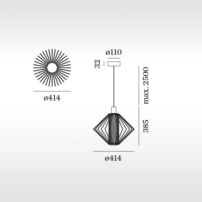 Wever & Ducré hanglamp Wiro Diamond 1.0 door Bernd Steinhuber